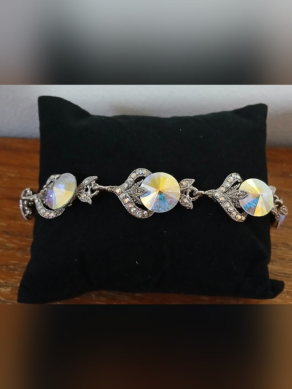 jim ball rivoli Swarovski Aurora Borealis adjustable bracelet